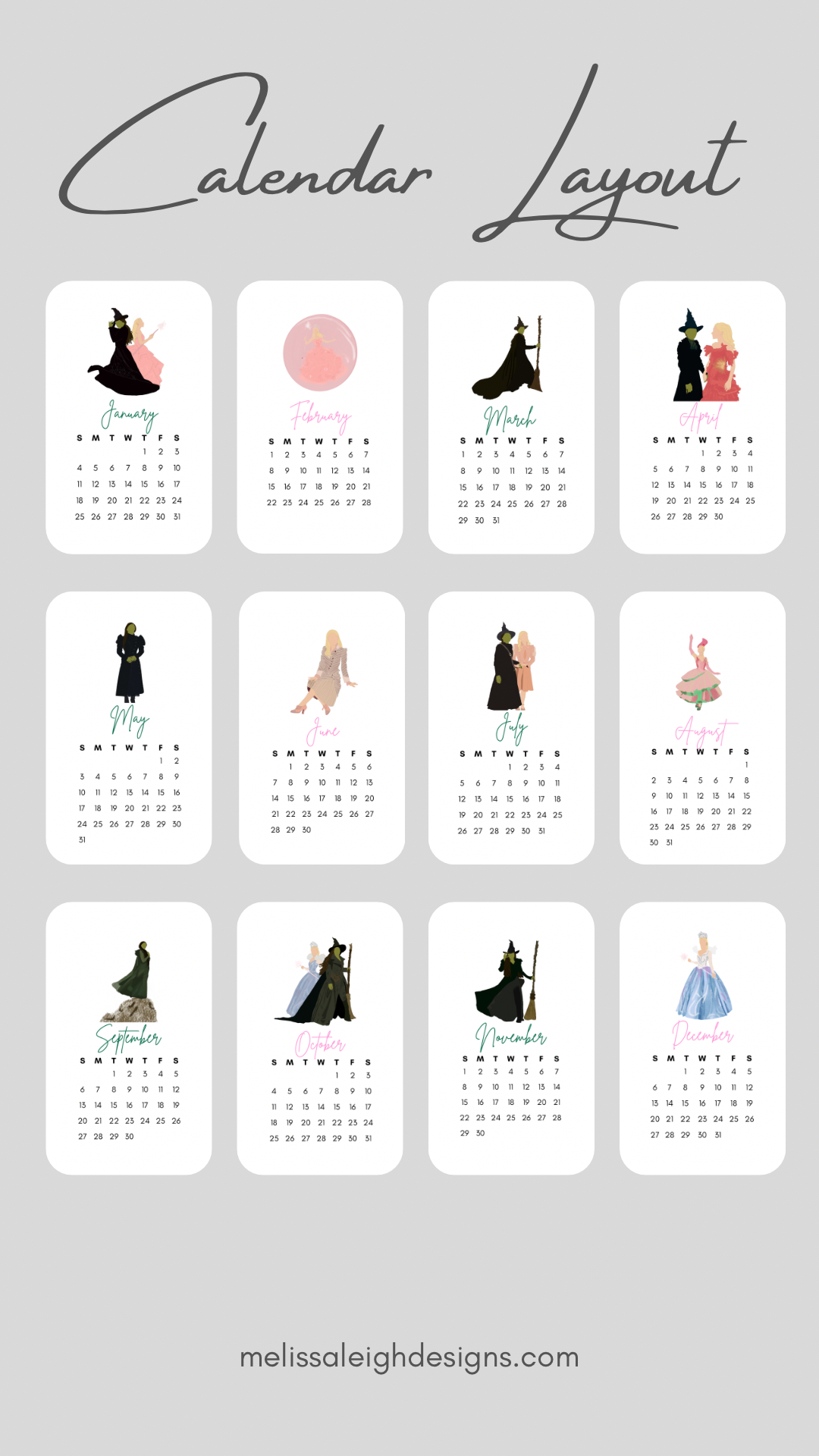 Bestie Witches 2026 Desk Calendar