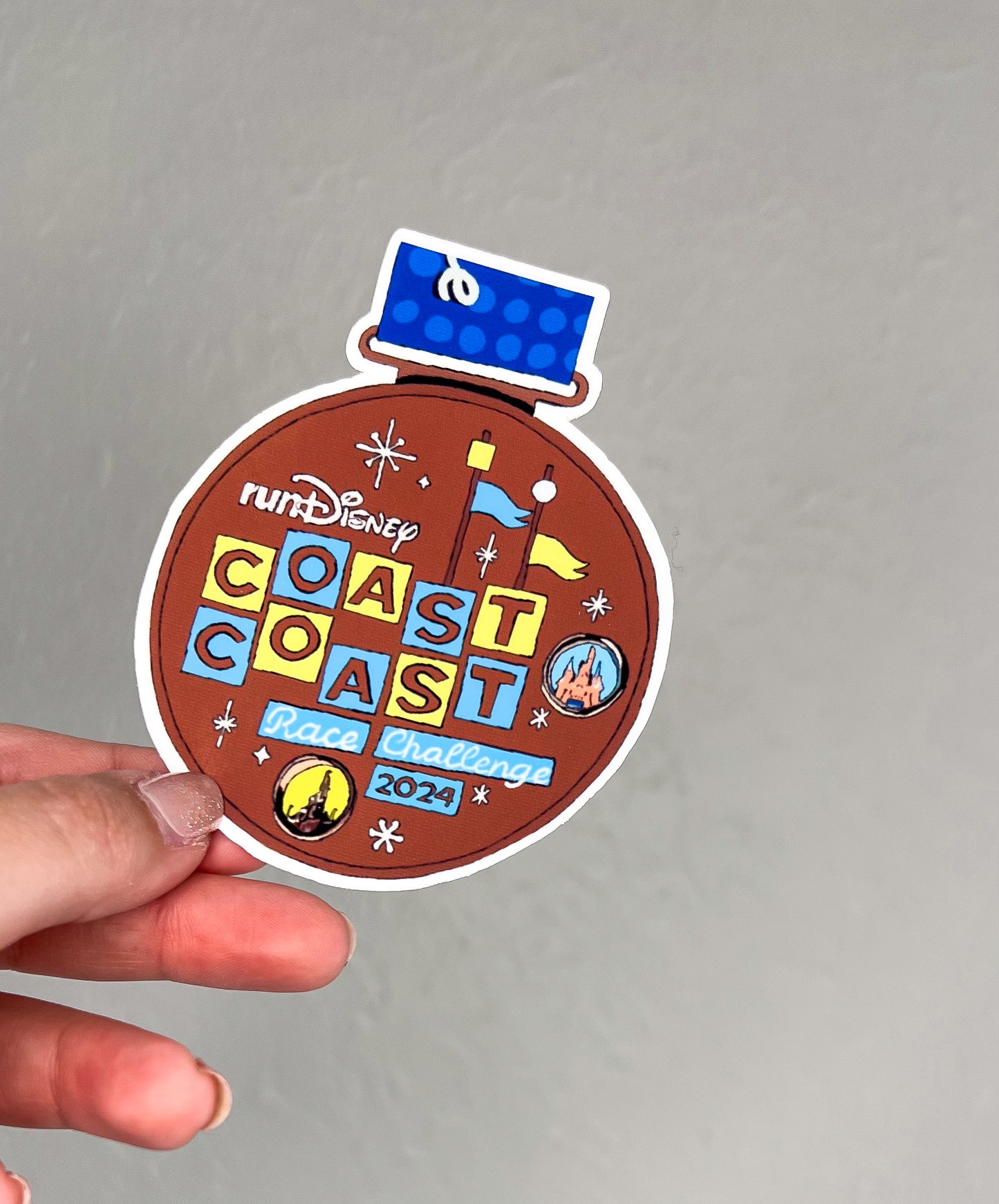 Coast to Coast 2024 Medal Sticker, RunDisney Medal