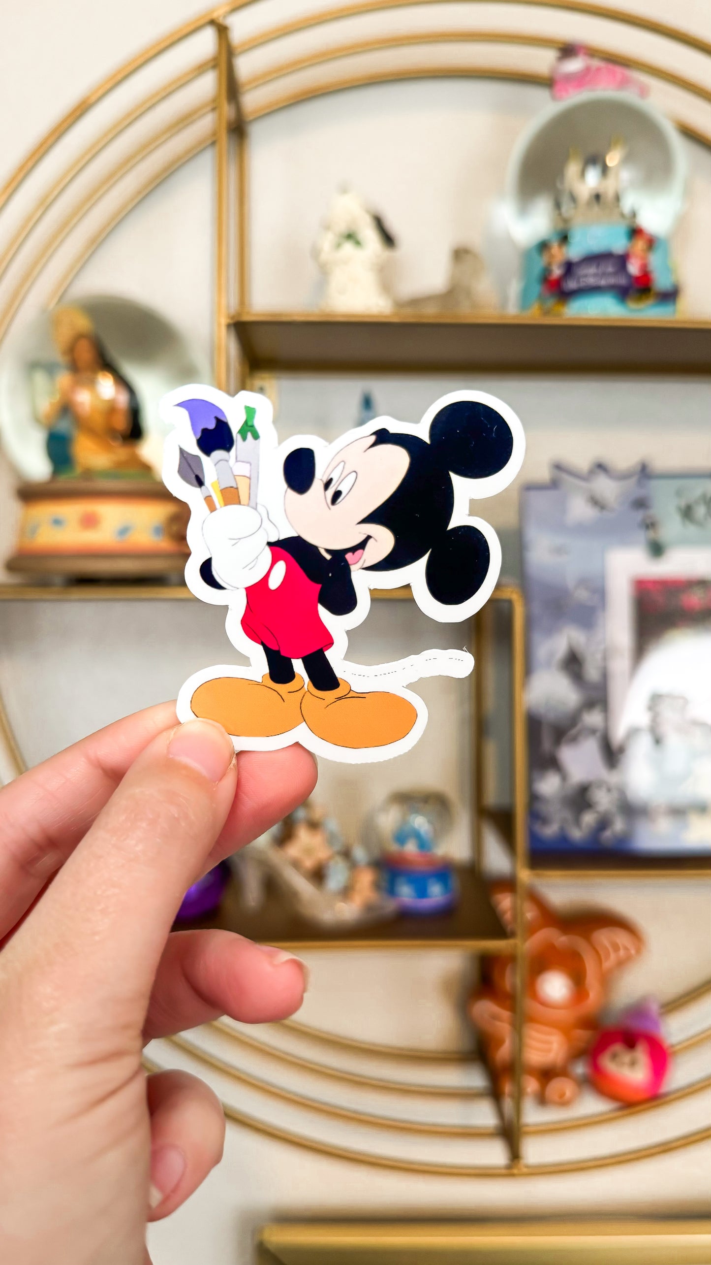 Mickey artist painting waterproof vinyl sticker
