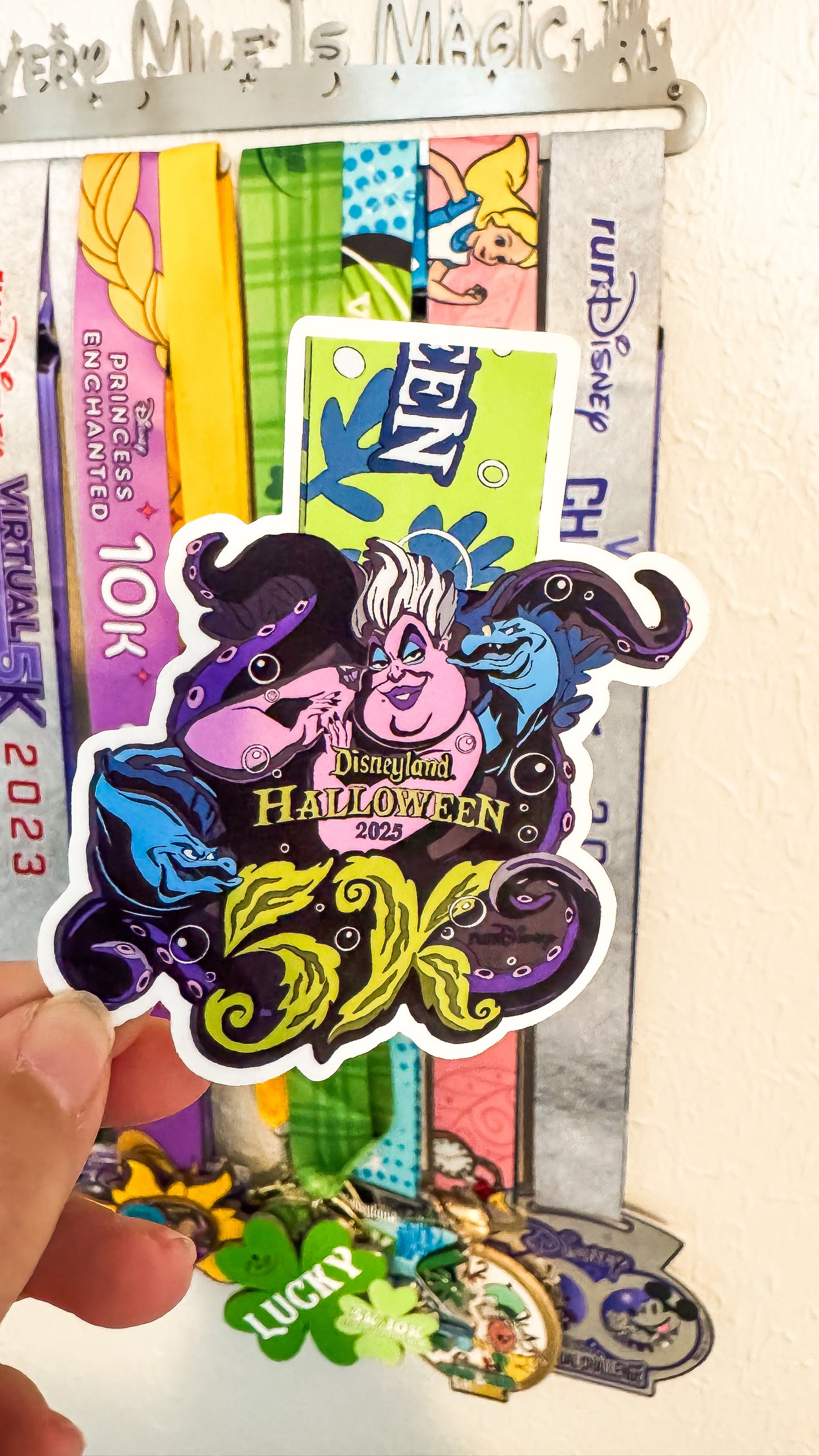 DLR 2025 Halloween Weekend 5K/10K/half + Thrills & Chills Challenge Medal Sticker, RunDisney Medals
