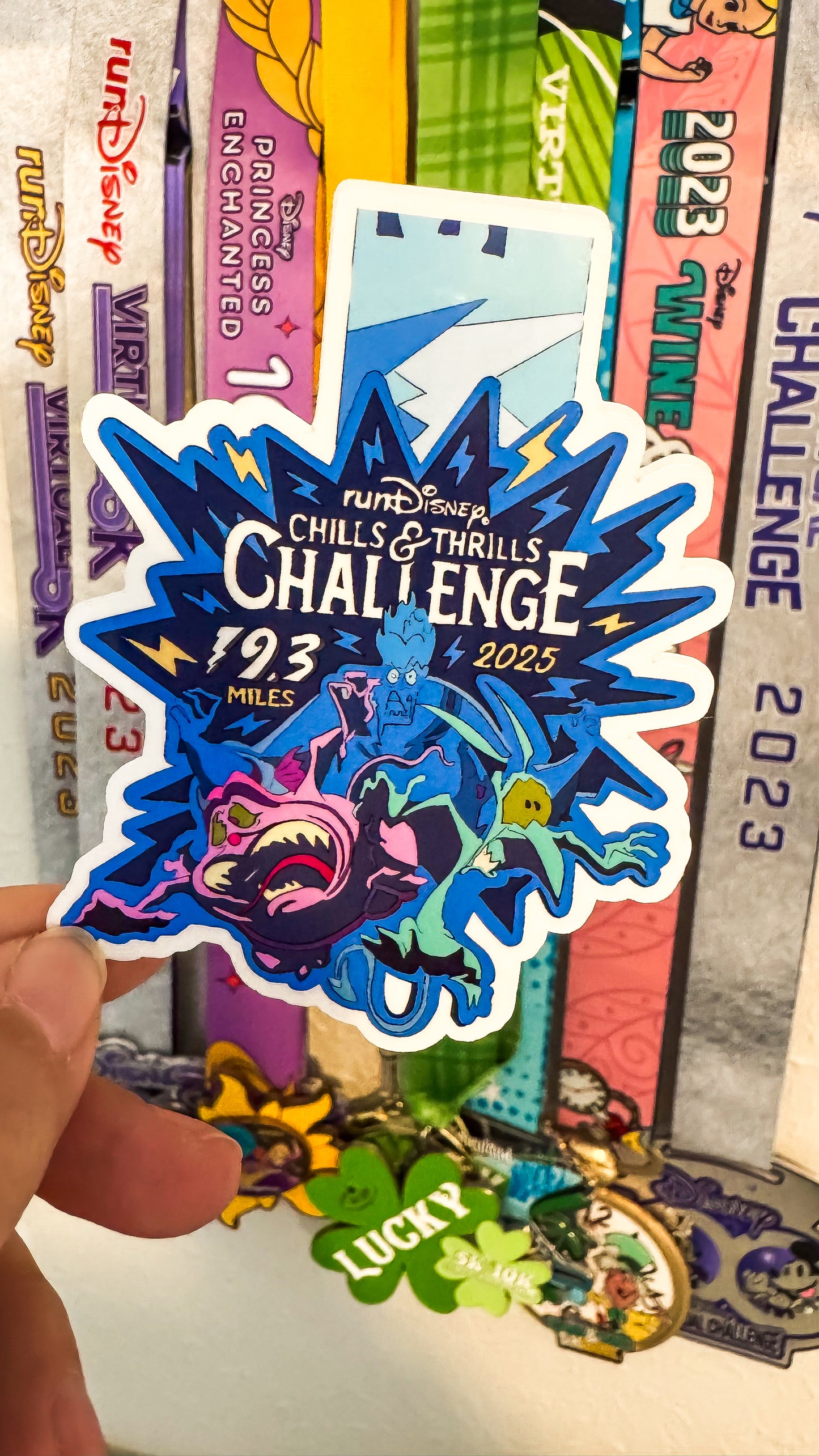 DLR 2025 Halloween Weekend 5K/10K/half + Thrills & Chills Challenge Medal Sticker, RunDisney Medals