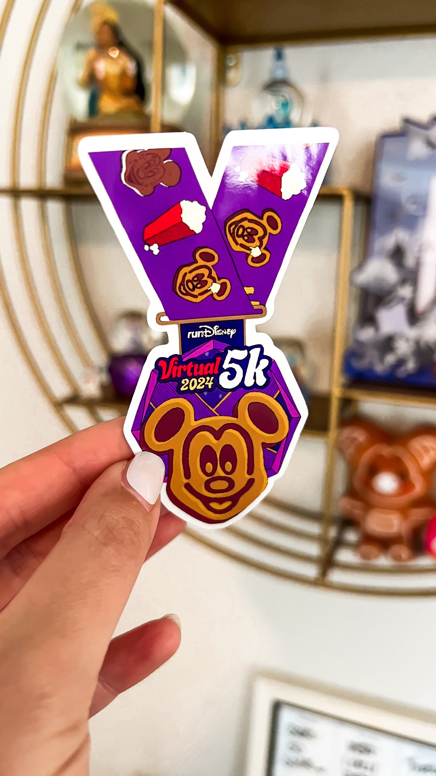RunDisney 2024 Virtual Summer Series Complete Medal Stickers, 9.3 Miles Race, RunDisney Medal