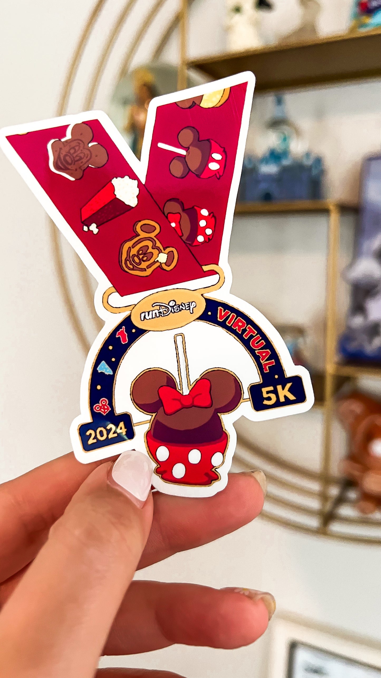 RunDisney 2024 Virtual Summer Series Complete Medal Stickers, 9.3 Miles Race, RunDisney Medal
