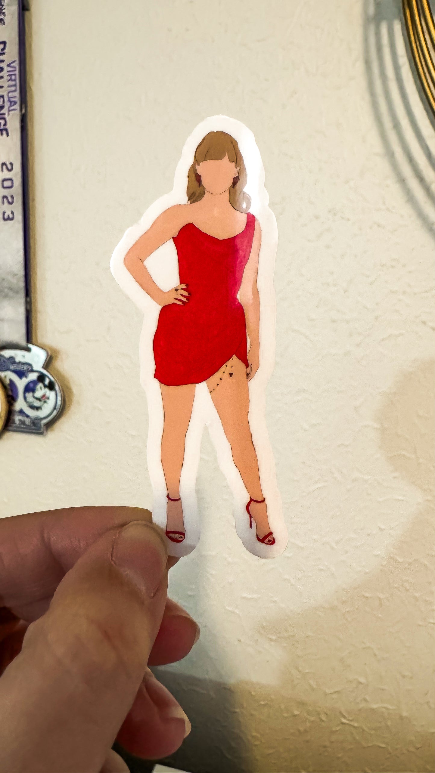 Pop Icon Red Dress Outfit Vinyl Sticker