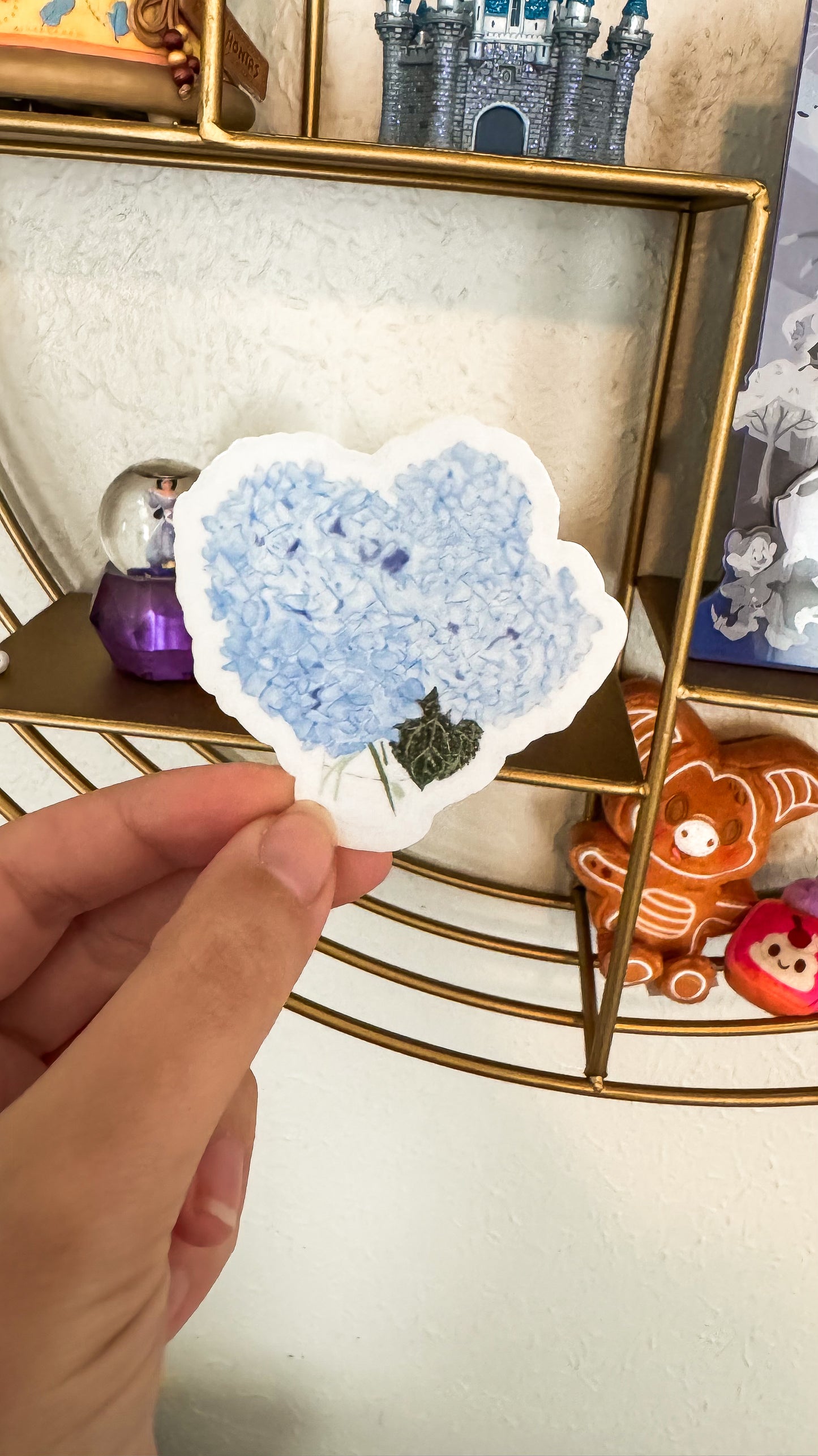 Blue Hydrangea Watercolor Transparent Sticker Grandmillennial Coastal sticker