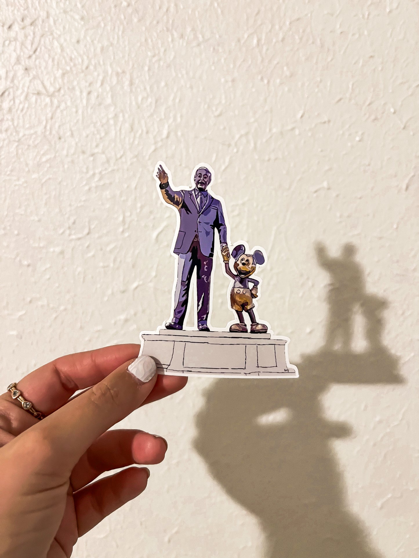 Walt and Mickey Partner Statue Vinyl Decal Waterproof Sticker