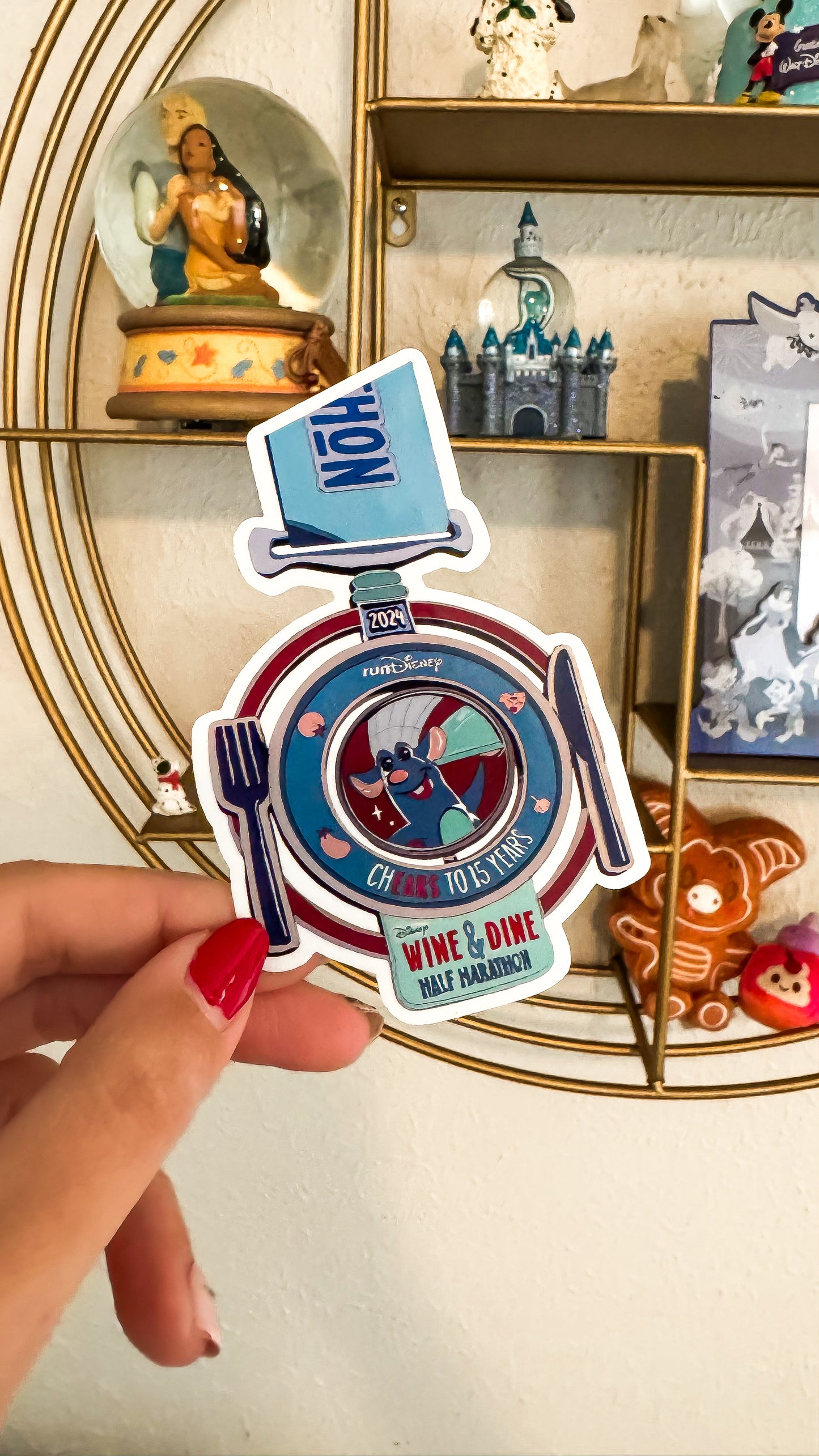 WDW Wine & Dine 2024 Half Marathon Weekend 5K + 2 Course Challenge Medal Sticker, RunDisney Medals