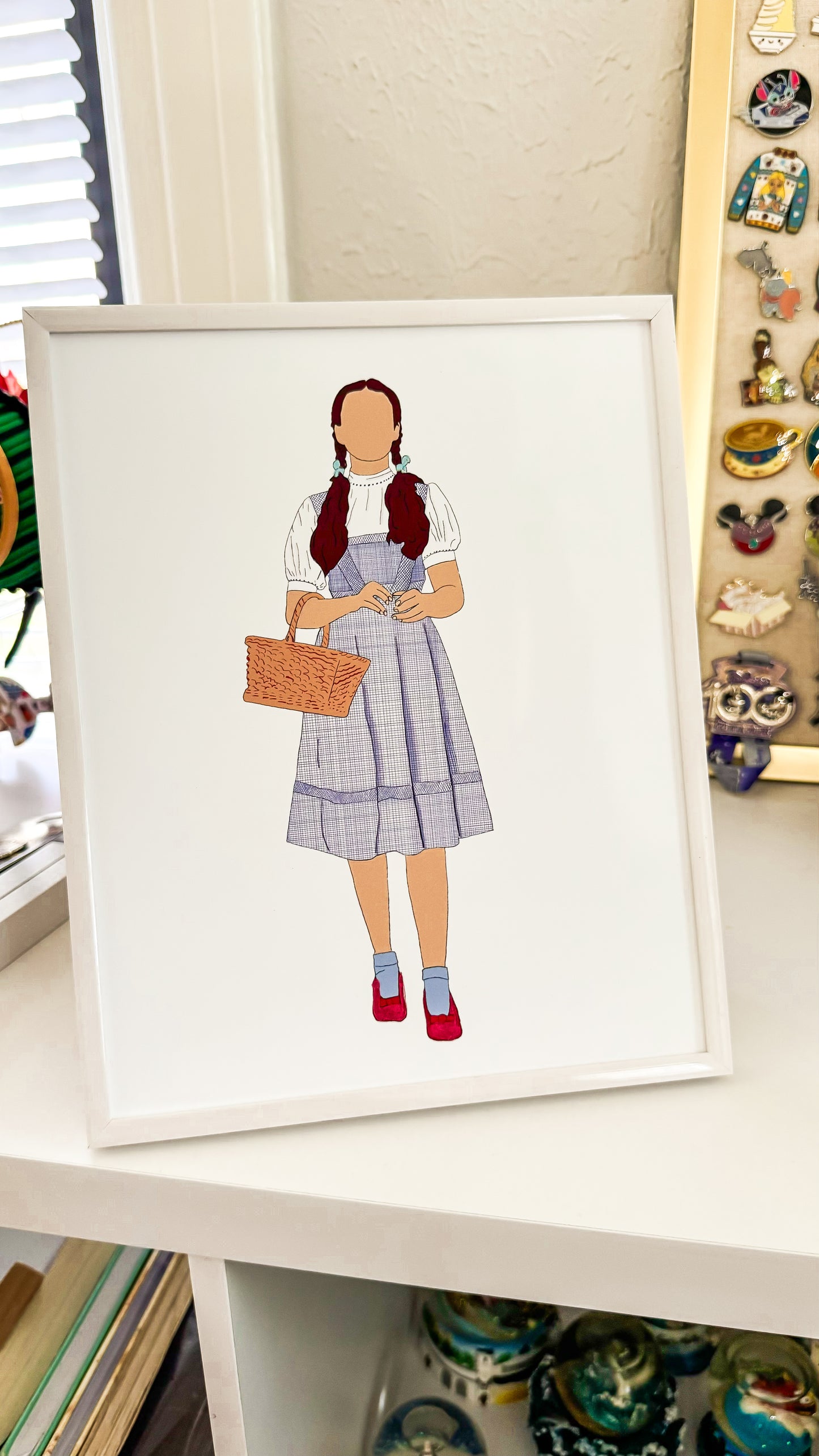The Dreamer in Gingham Glitter Art Print