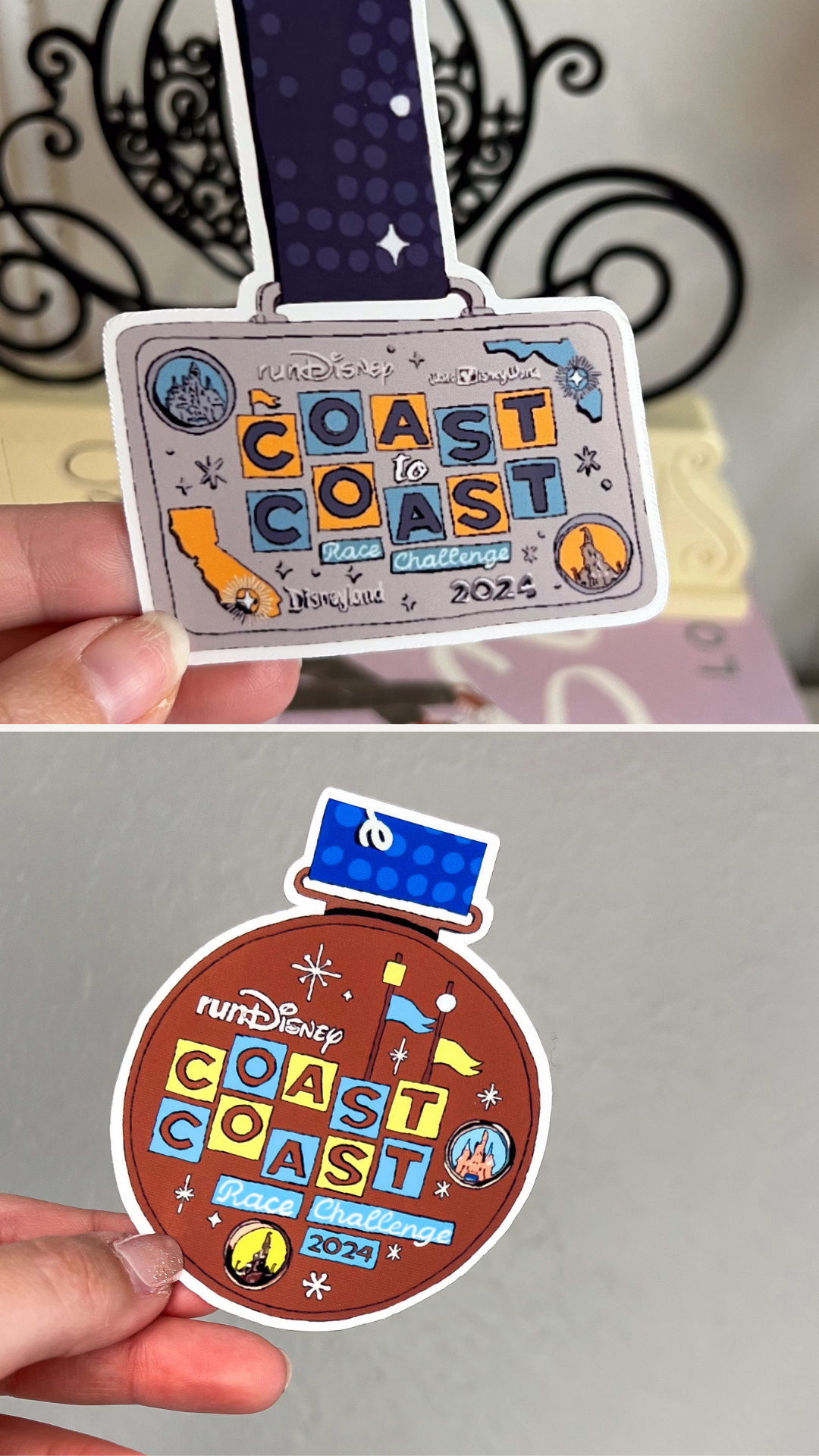 Coast to Coast 2024 Medal Sticker, RunDisney Medal
