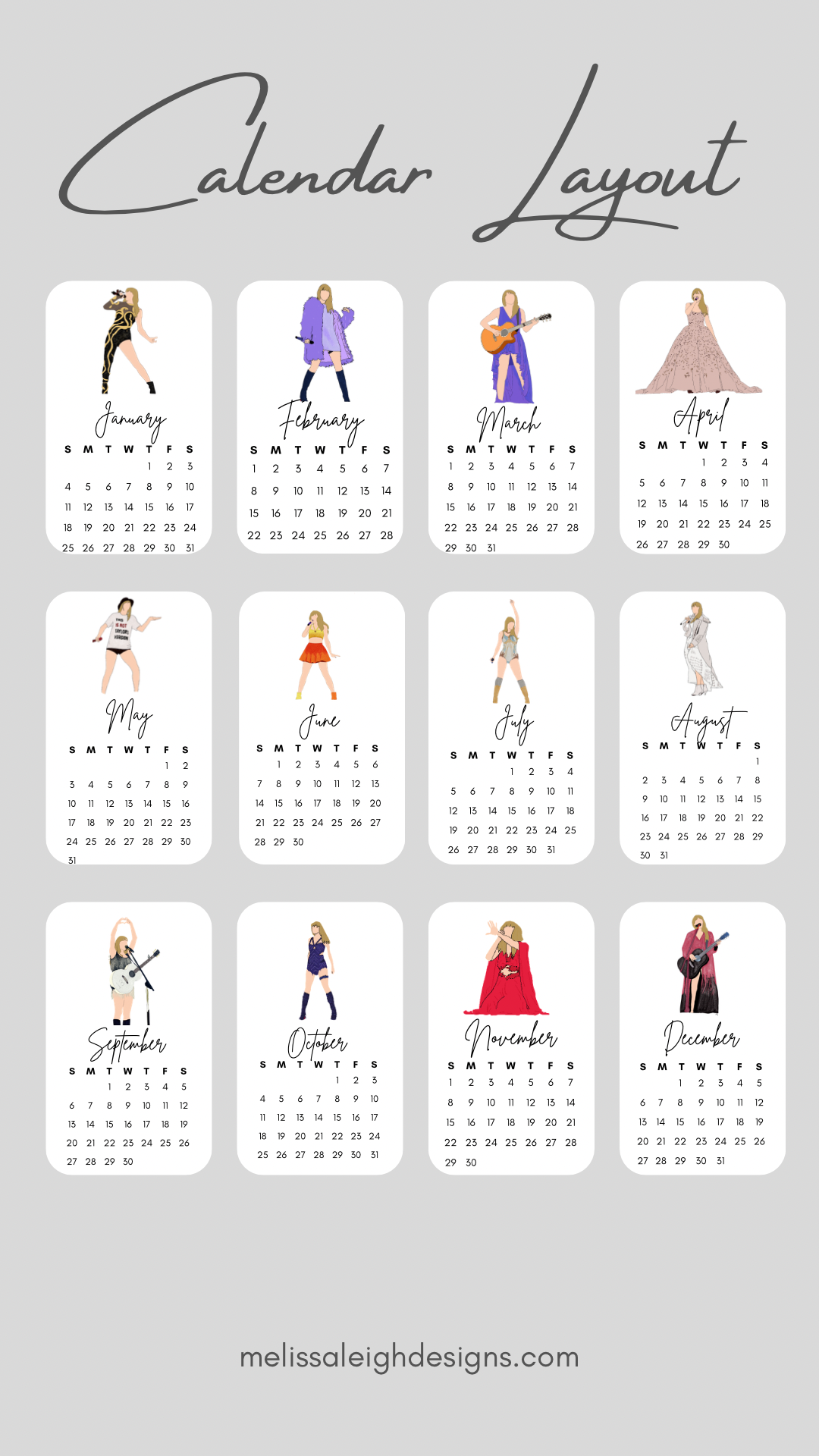 Pop Icon Tour 2026 Desk Calendar