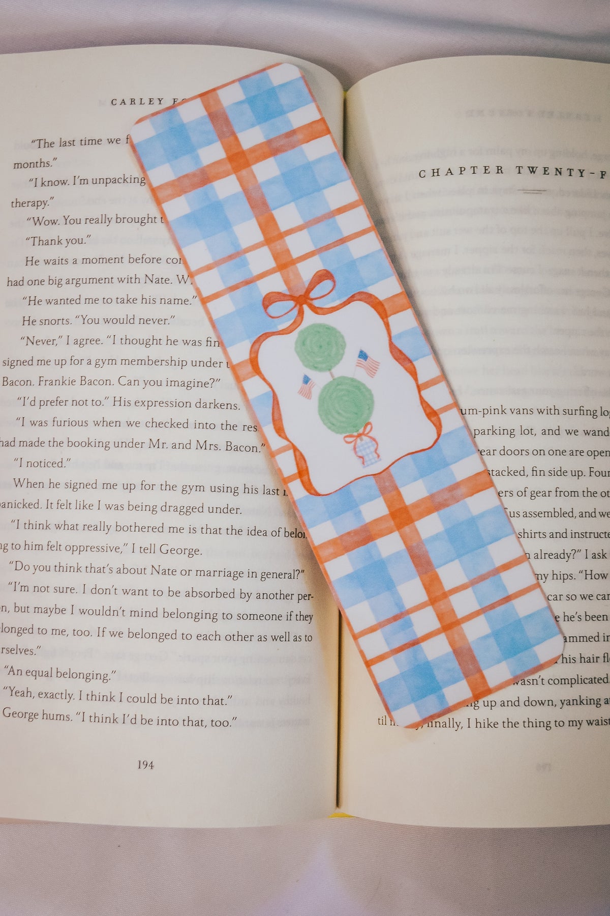 Patriotic Gingham Bookmark