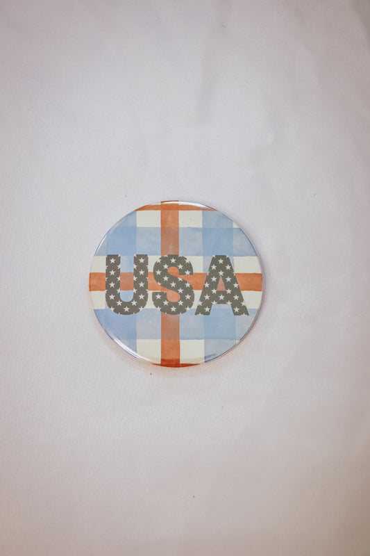 Patriotic Gingham Button