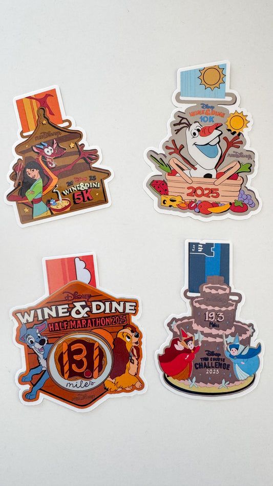 WDW 2025 Wine and Dine Medal Vinyl Stickers