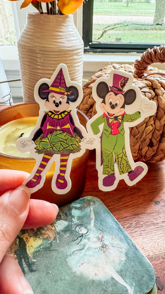 Mickey & Minnie MNSSHP Halloween Outfits Vinyl Sticker
