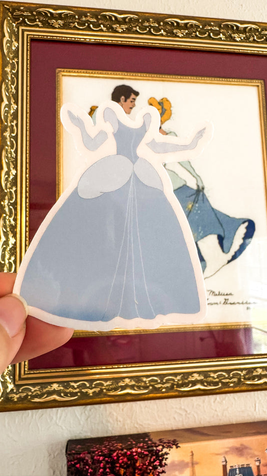 Blue Princess Gown Vinyl Sticker