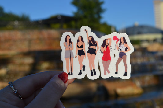 Rock Princess Tour Outfit Lineup  Transparent Vinyl Water Resistant Sticker