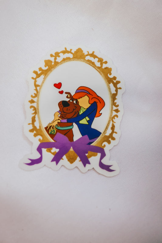 Great Dane and Damsel Transparent Vinyl Sticker