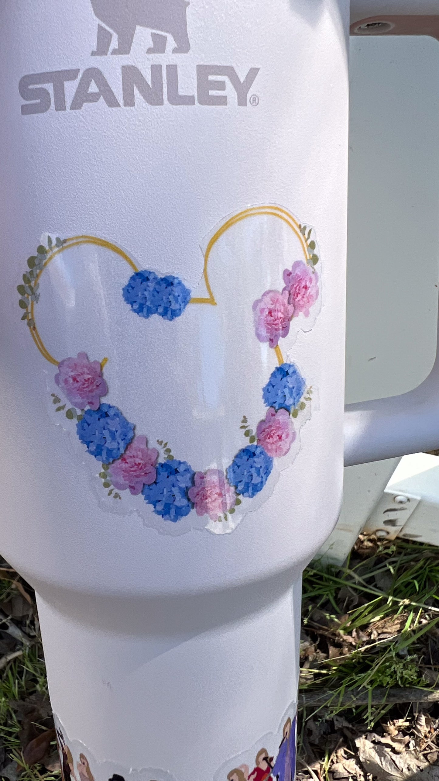 Peony & Hydrangea Floral Mickey Transparent Sticker