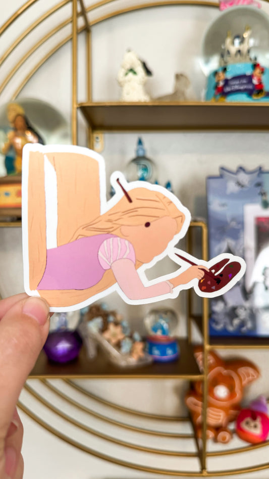 Rapunzel painting waterproof sticker