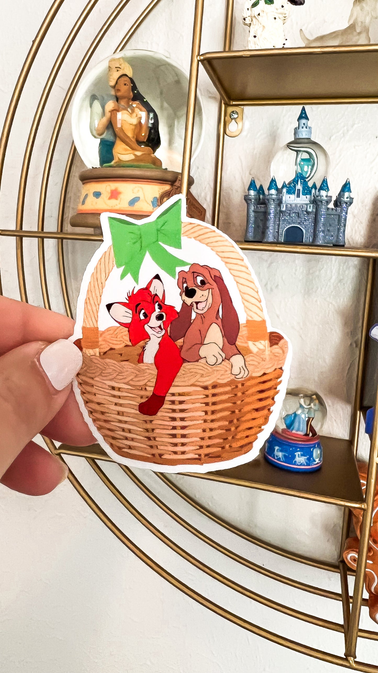 Tod & Copper Basket Fox and the Hound Transparent Sticker
