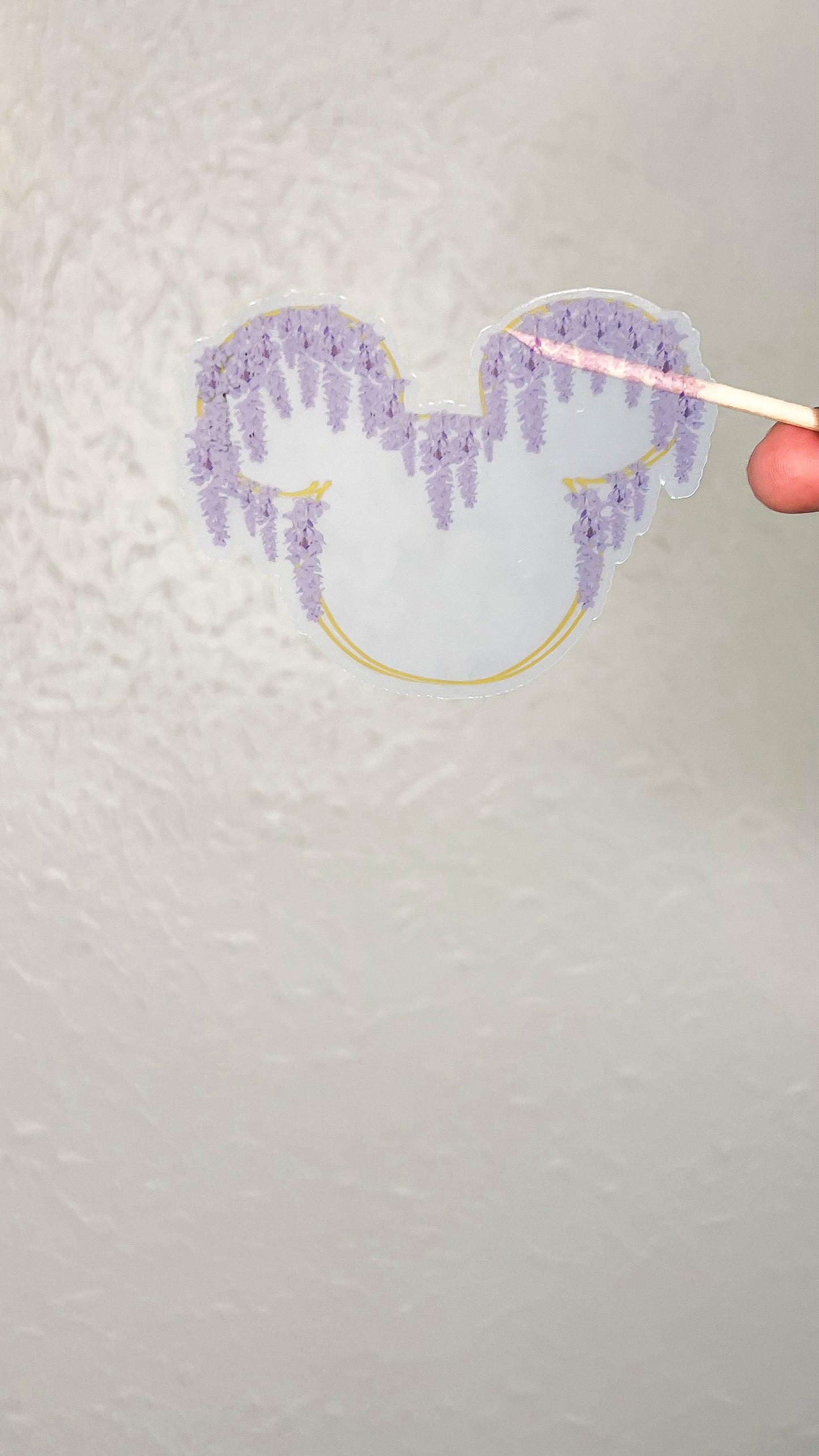 Wisteria Floral Mickey Transparent Sticker