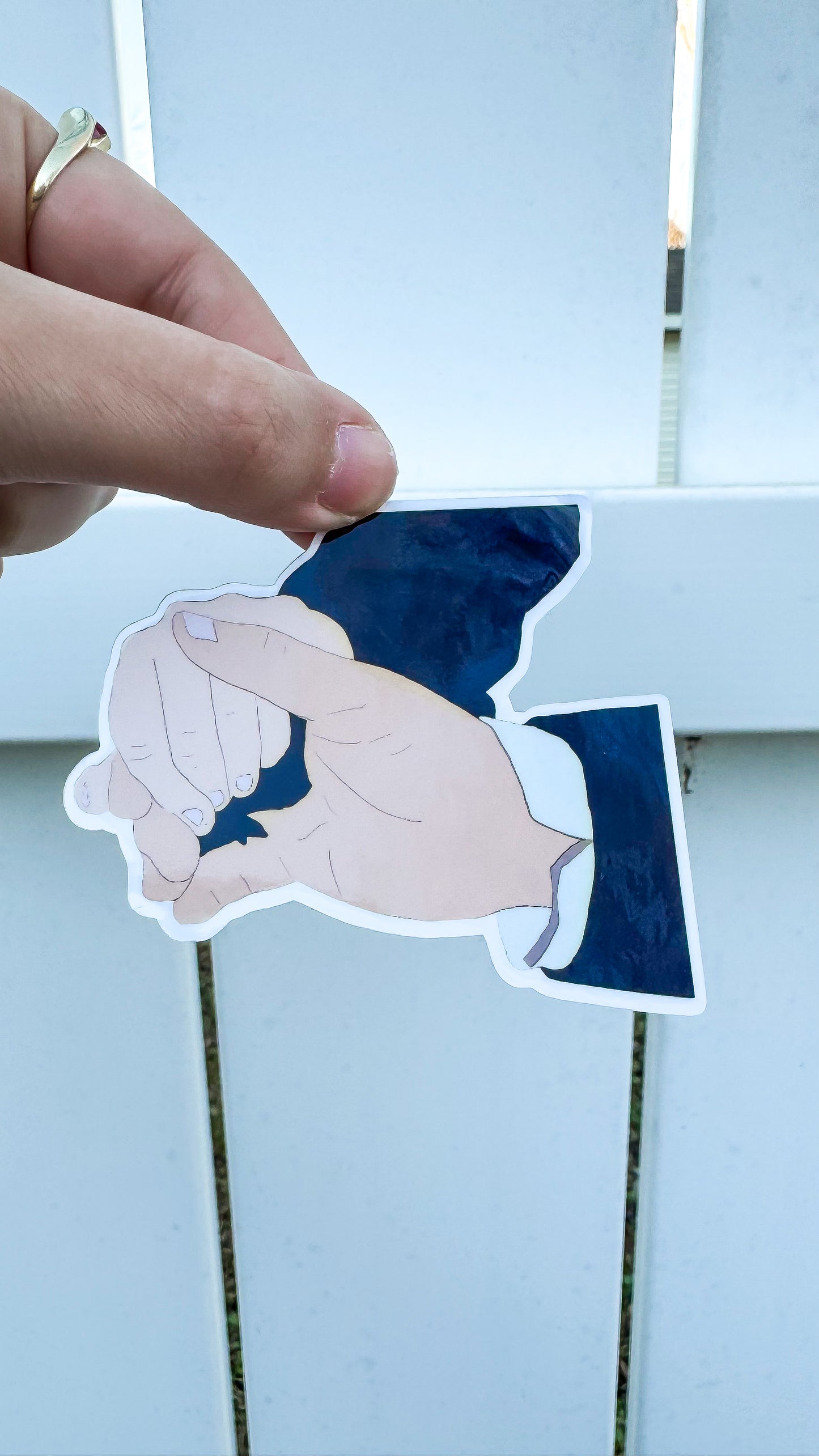 Hand Hold P&P Vinyl Sticker