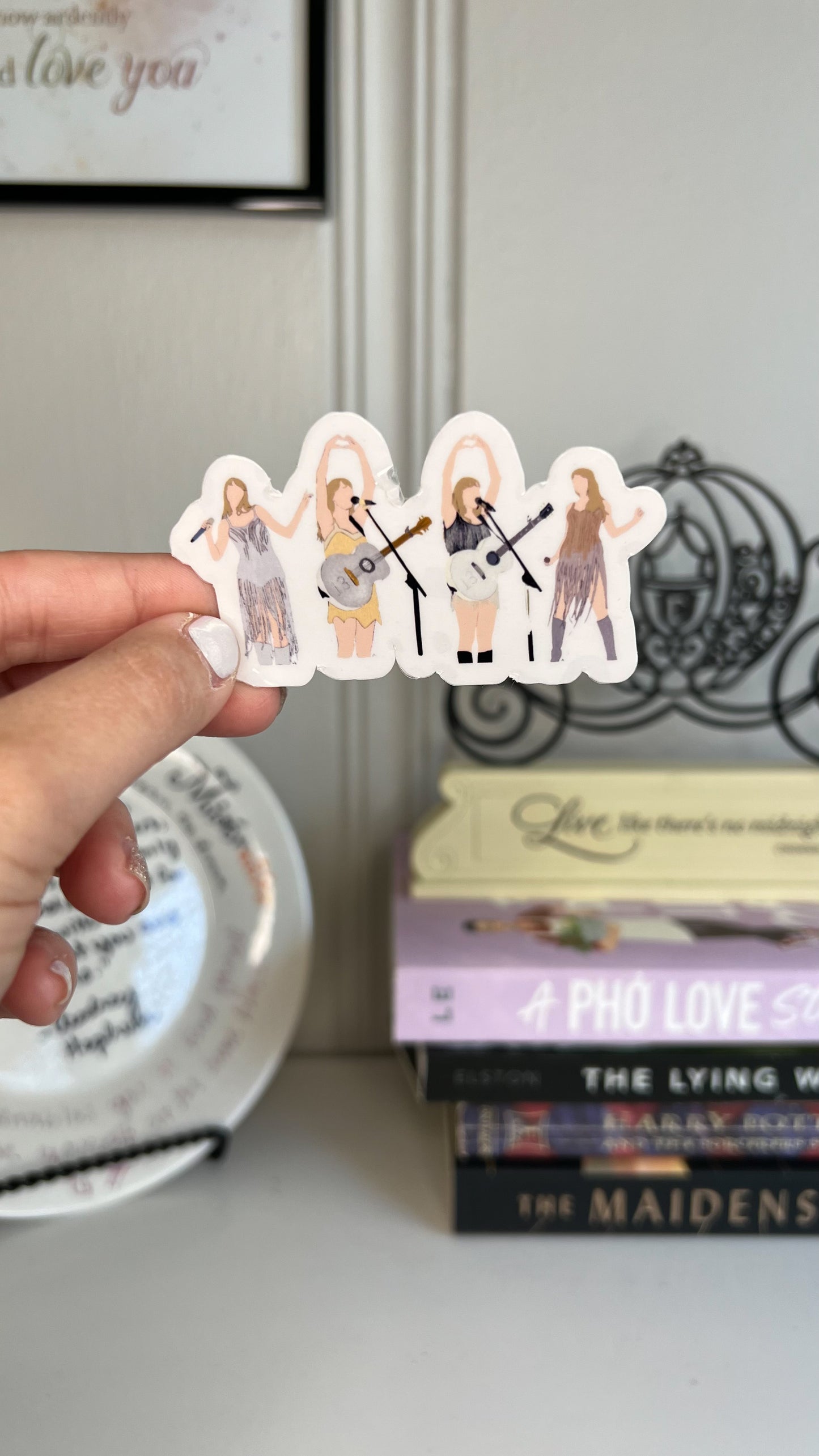 Heart Hands Outfit Lineup Transparent Sticker