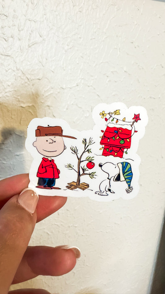 Cute Dog Christmas Vinyl Sticker