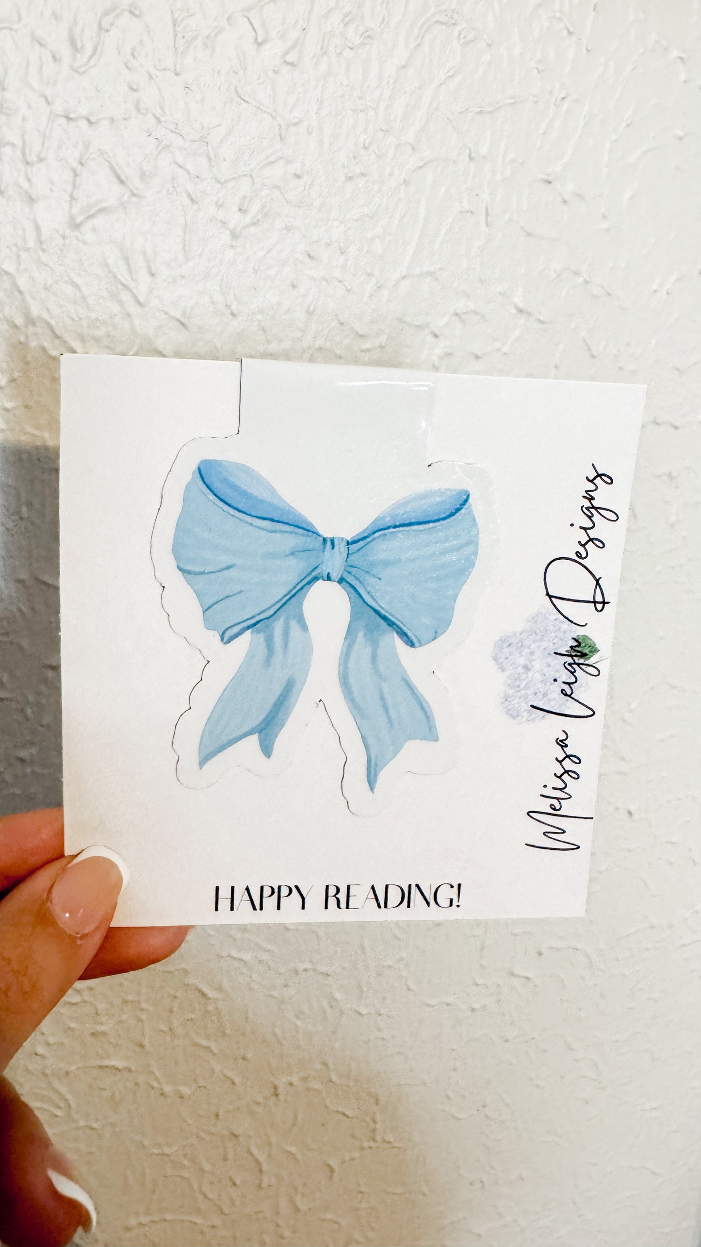 Blue Bow Magnetic Bookmark