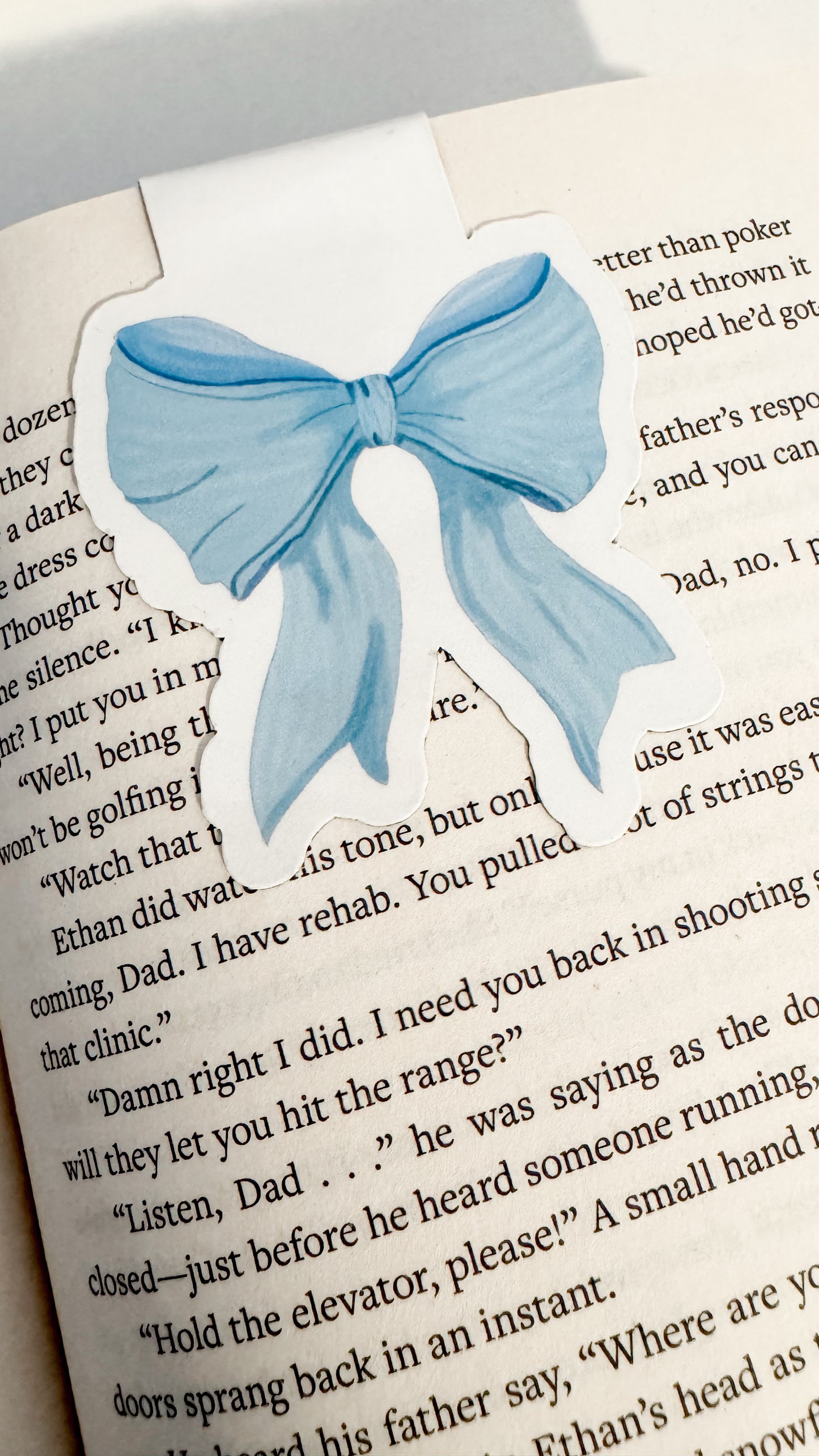 Blue Bow Magnetic Bookmark