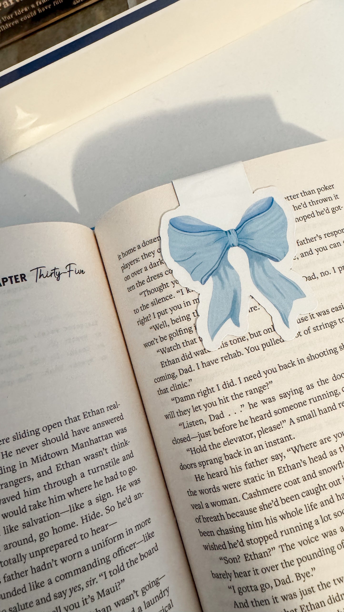 Blue Bow Magnetic Bookmark
