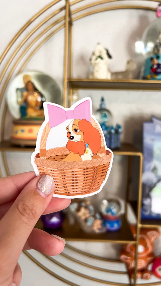 Lady Basket Transparent Sticker