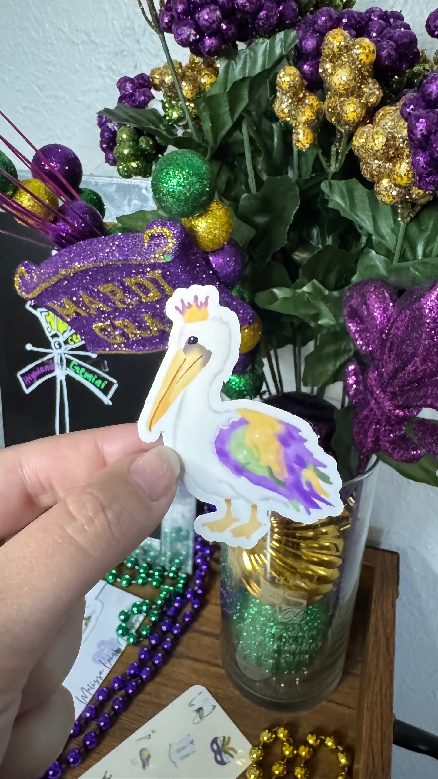 Party Pelican Vinyl Sticker