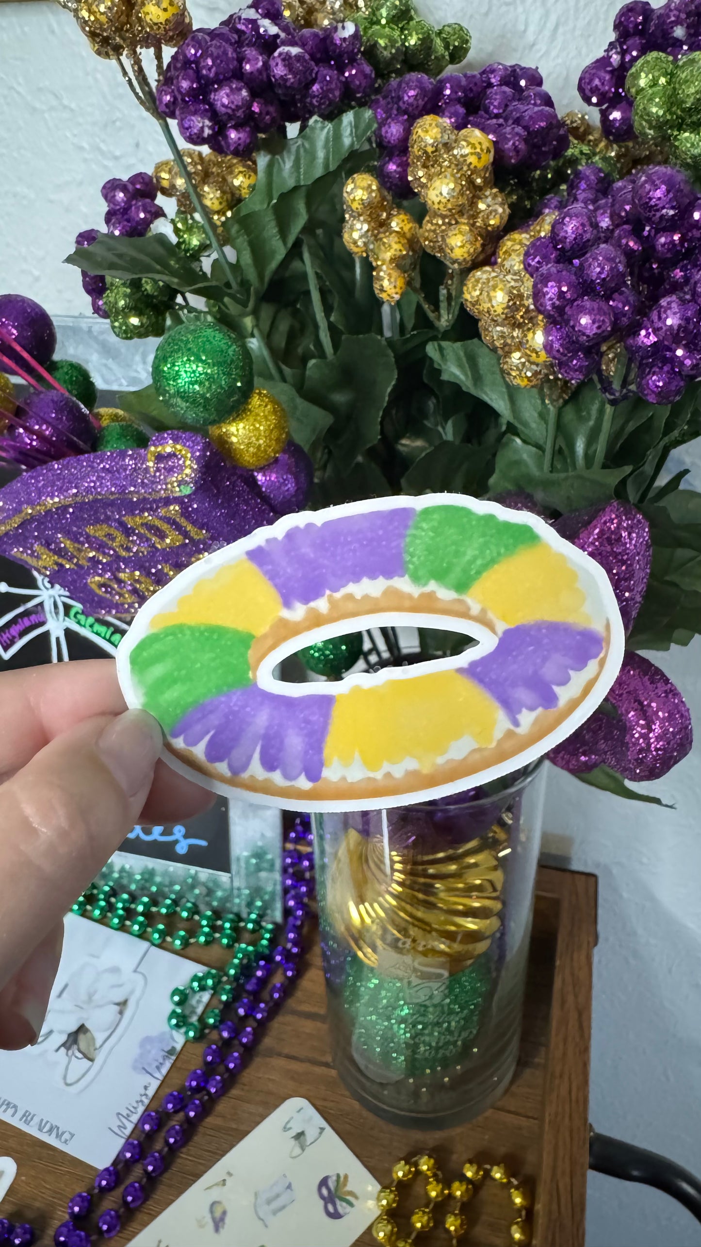 King Cake Vinyl Sticker
