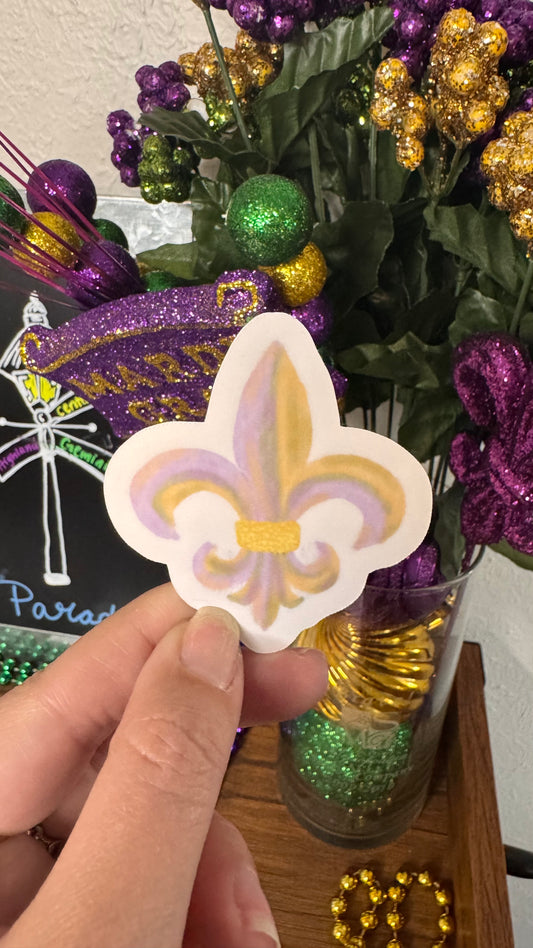 Mardi Fleur De Lis Vinyl Sticker