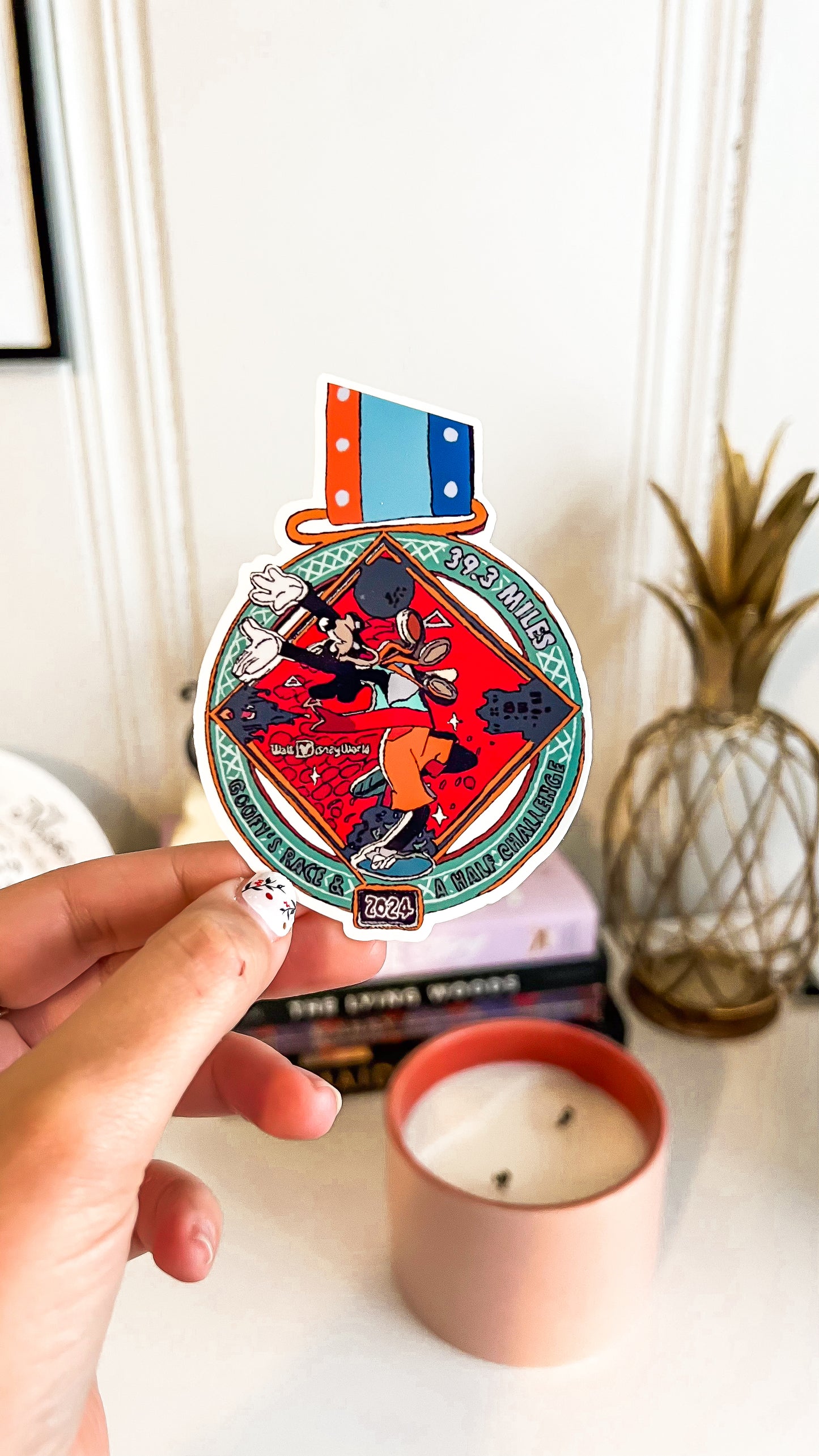 WDW 2024 Marathon Weekend Medal Sticker Pack, 5k/10k/Half Marathon/Full Marathon/Goofy Challenge/Dopey Challenge Race, RunDisney Medal